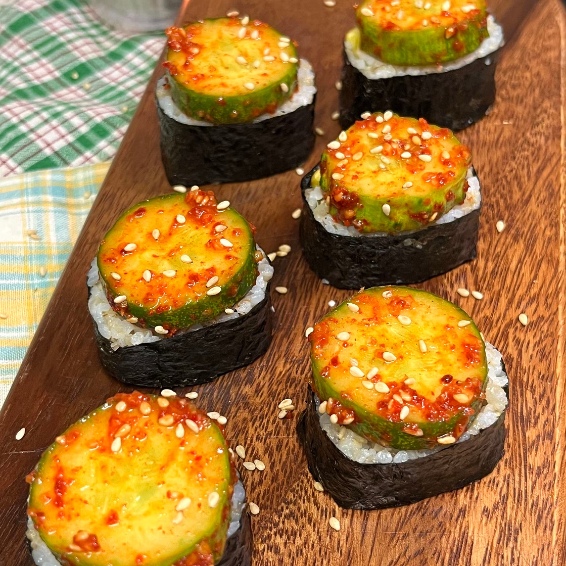 Spicy Cucumber Egg Roll (Kimbap)