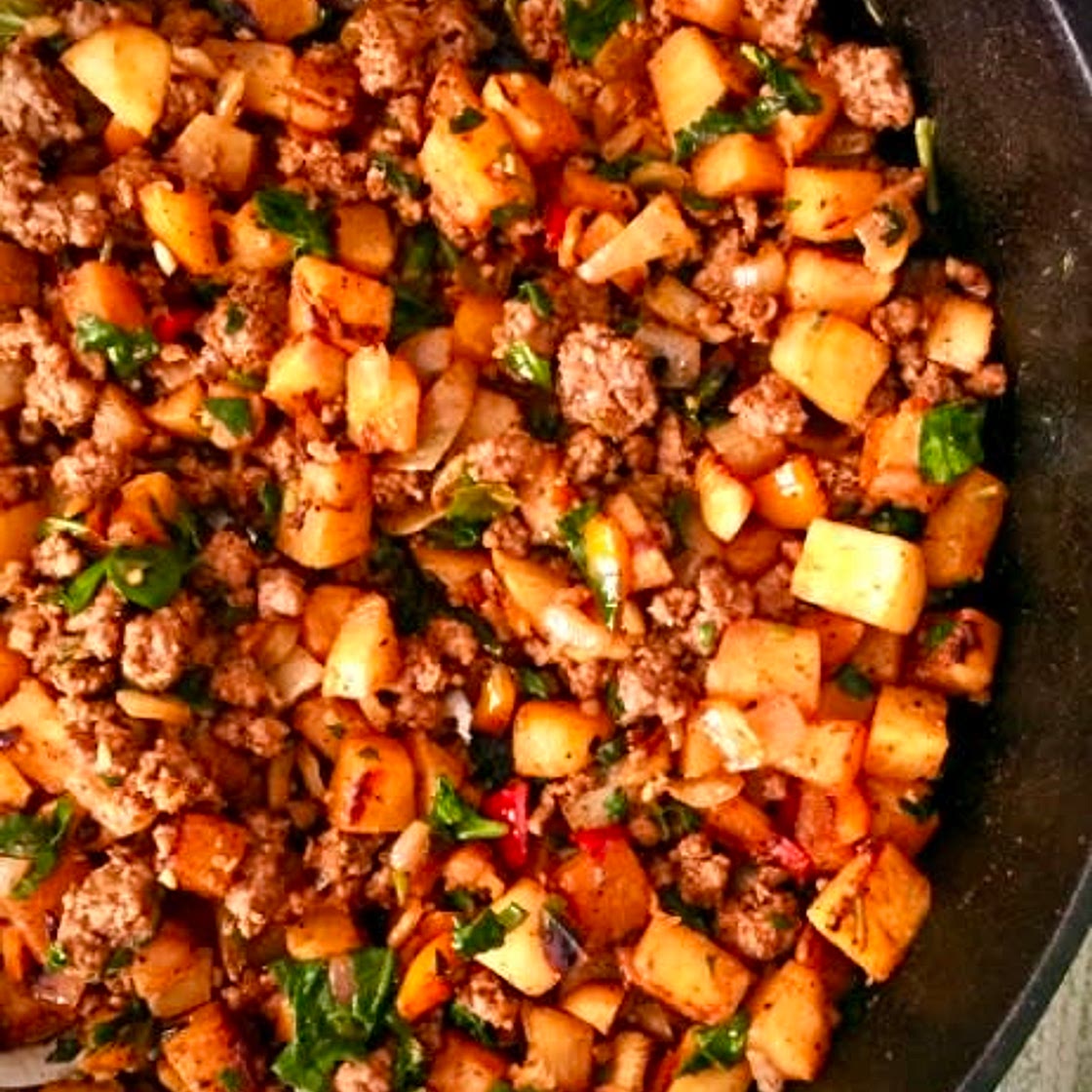 Lebanese Soujok & Potato Mfarrakeh