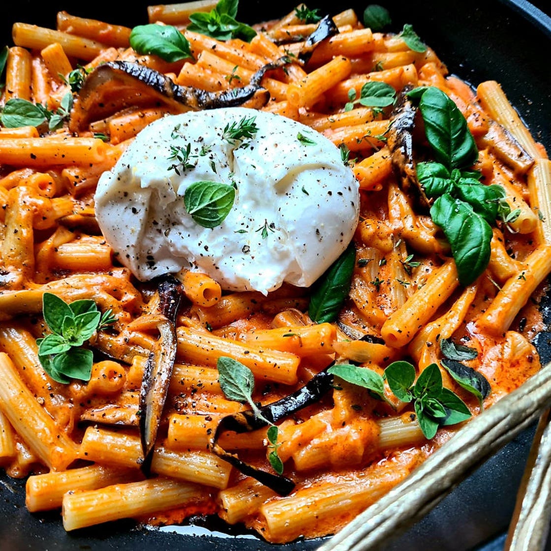 pâtes - Tomate, aubergine, burrata