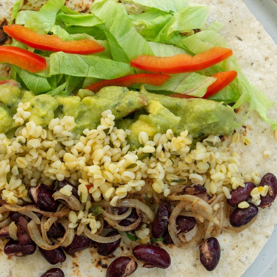 Tortilla Wrap with kidney bean Tabbouleh & Avocado
