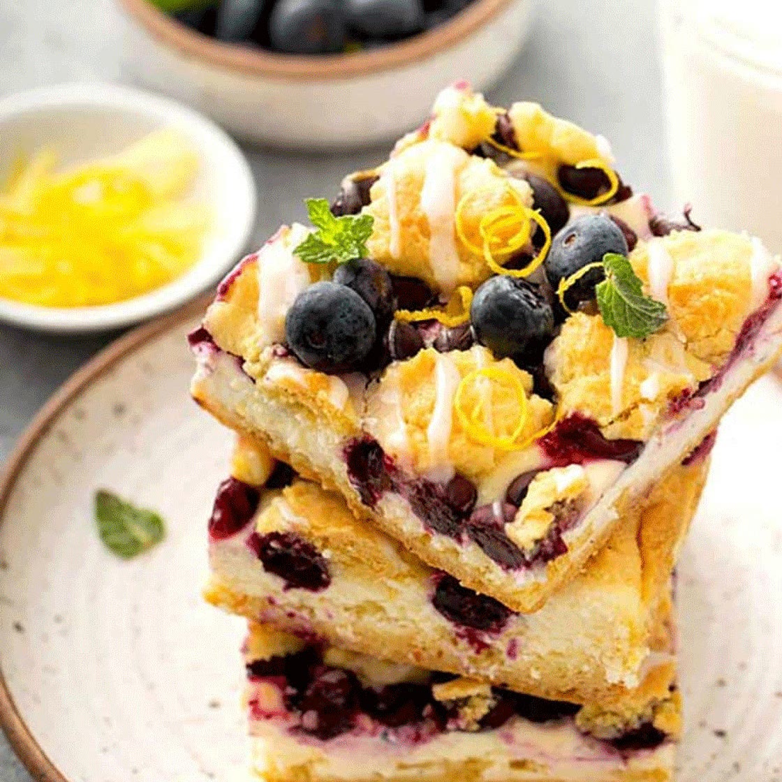 Lemon Blueberry Crumb Bars Dessert - healthy life