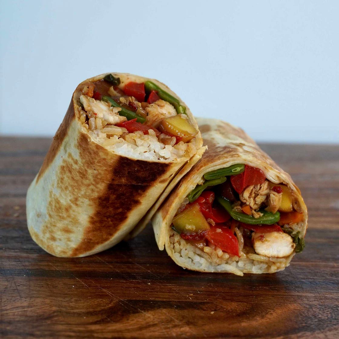 Mango chicken burrito