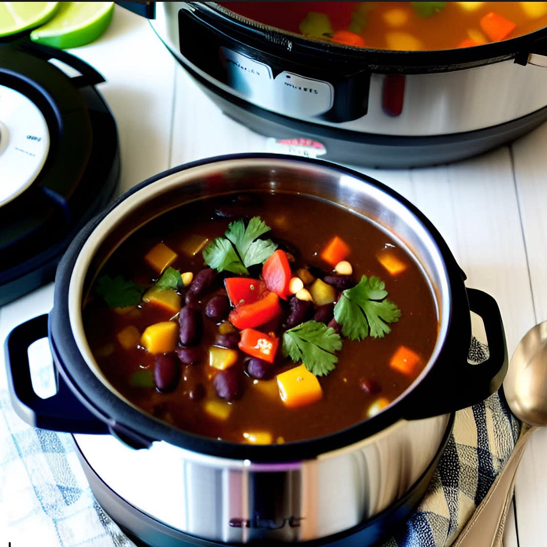 Quick instant pot black bean soup