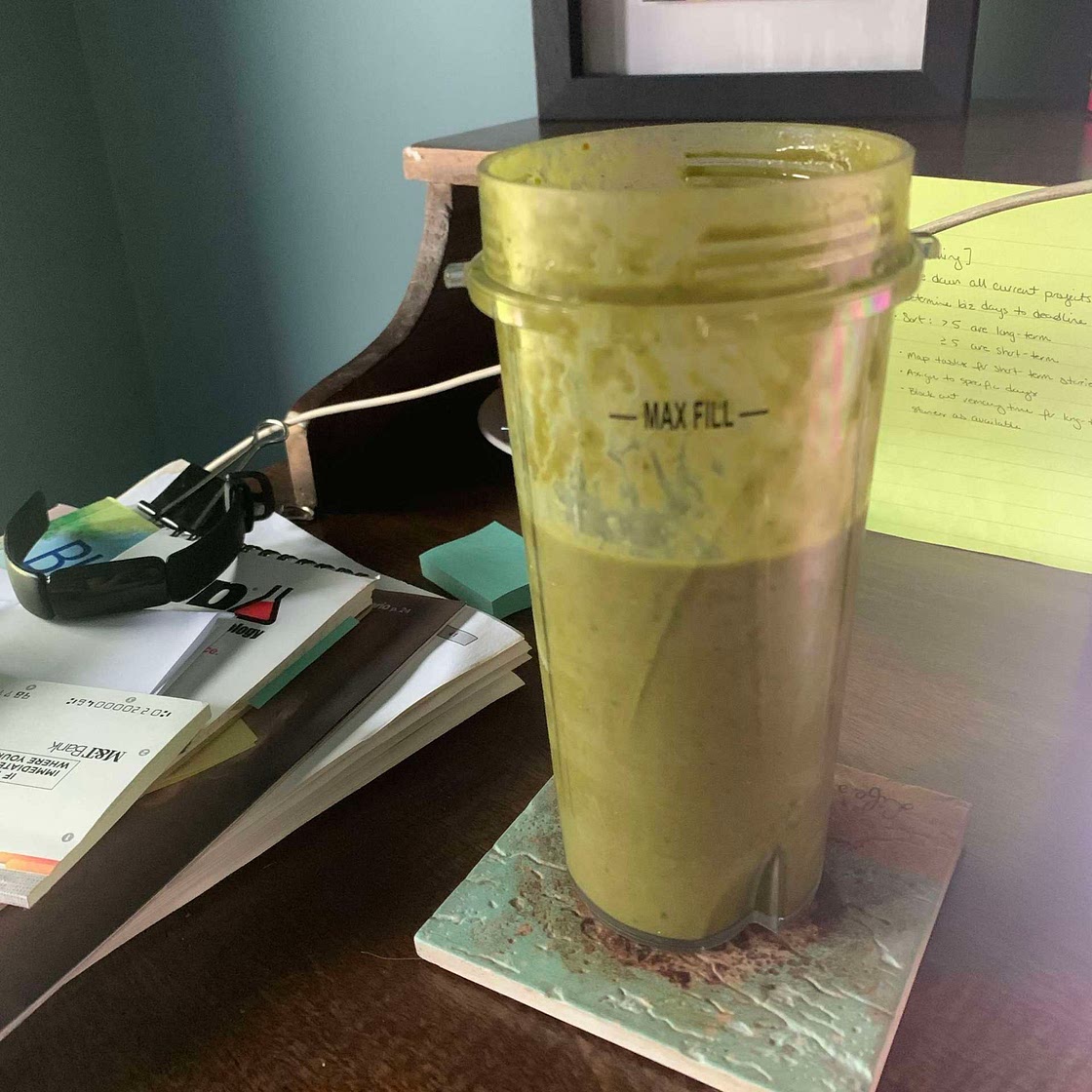 Peanut butter chocolate green smoothie