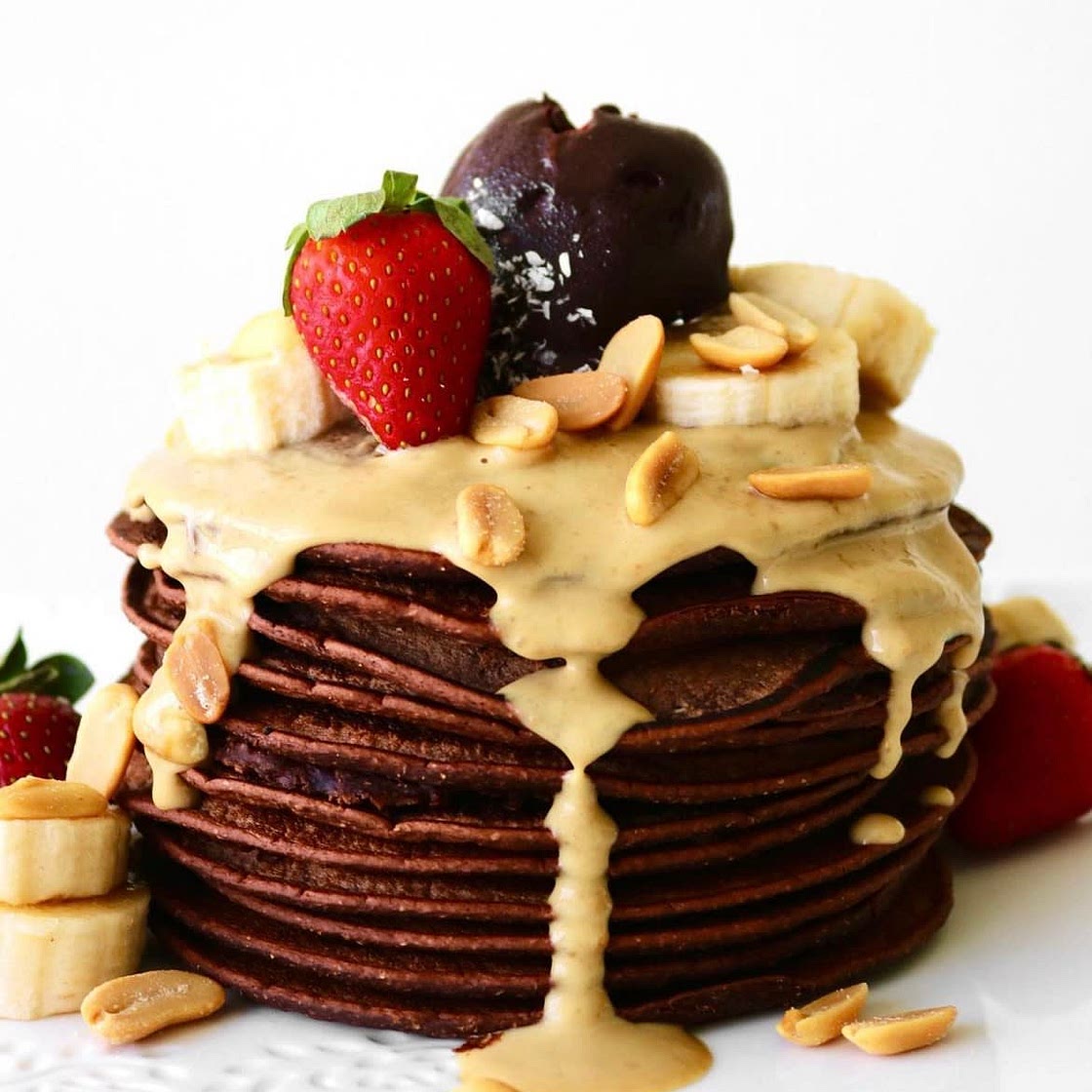 Healthy chocolate pancake