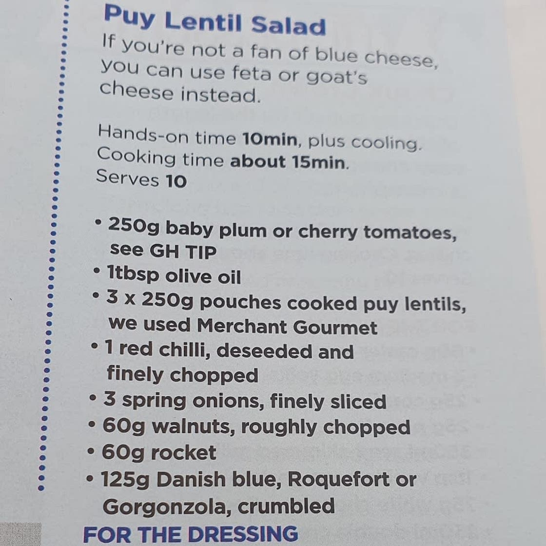 Puy lentil salad