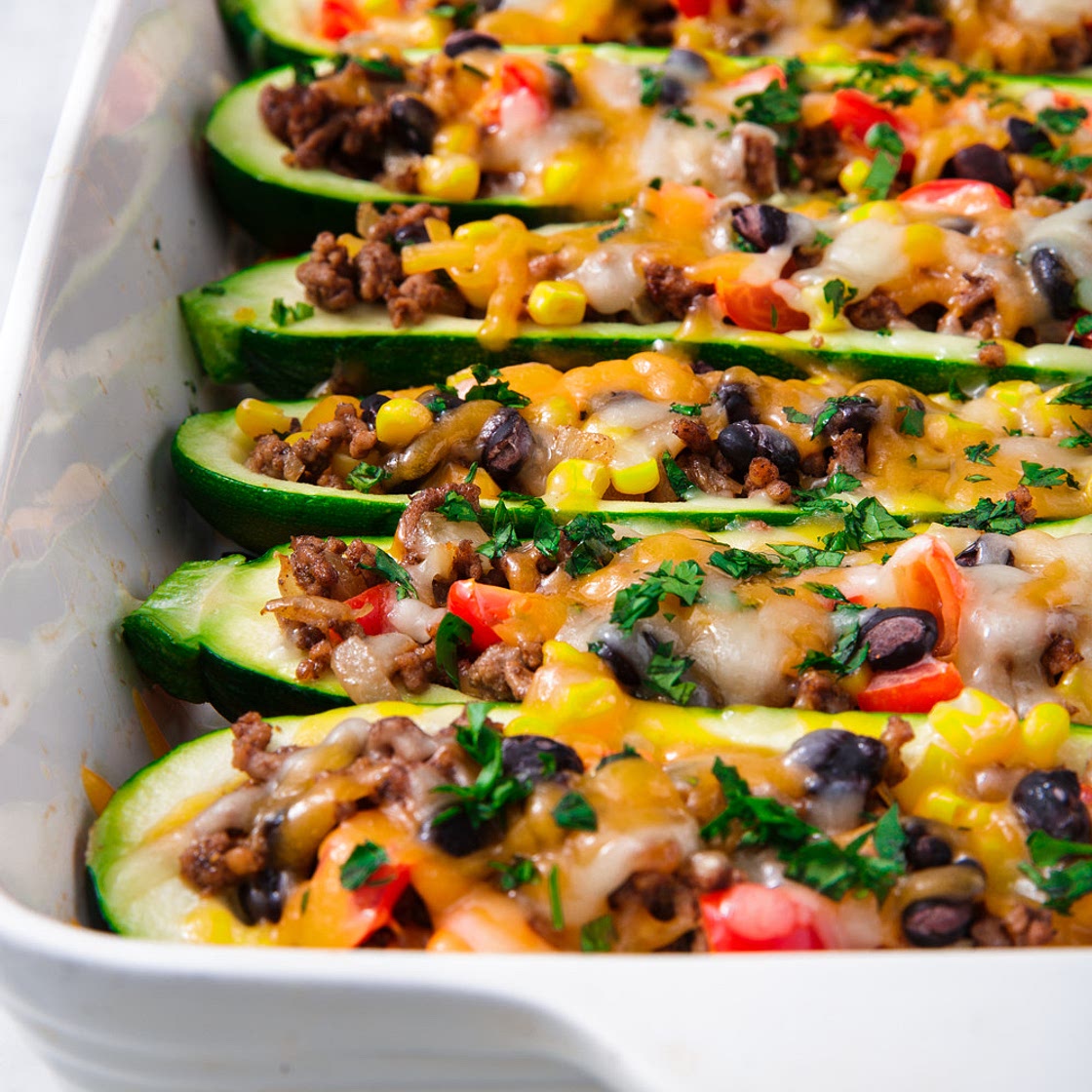 Burrito Zucchini Boats