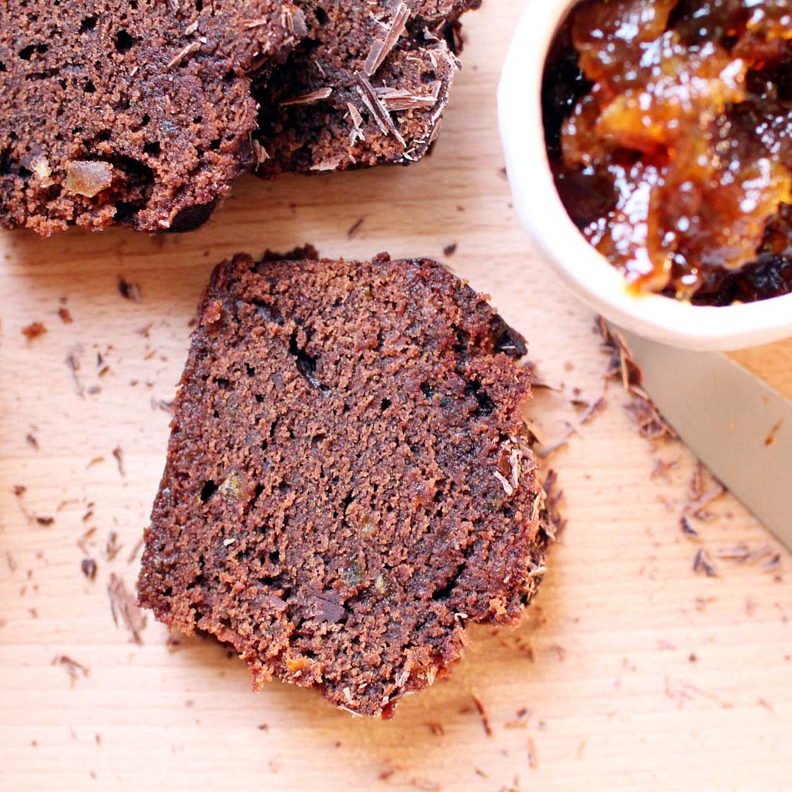 Cake au chocolat et confiture d’orange