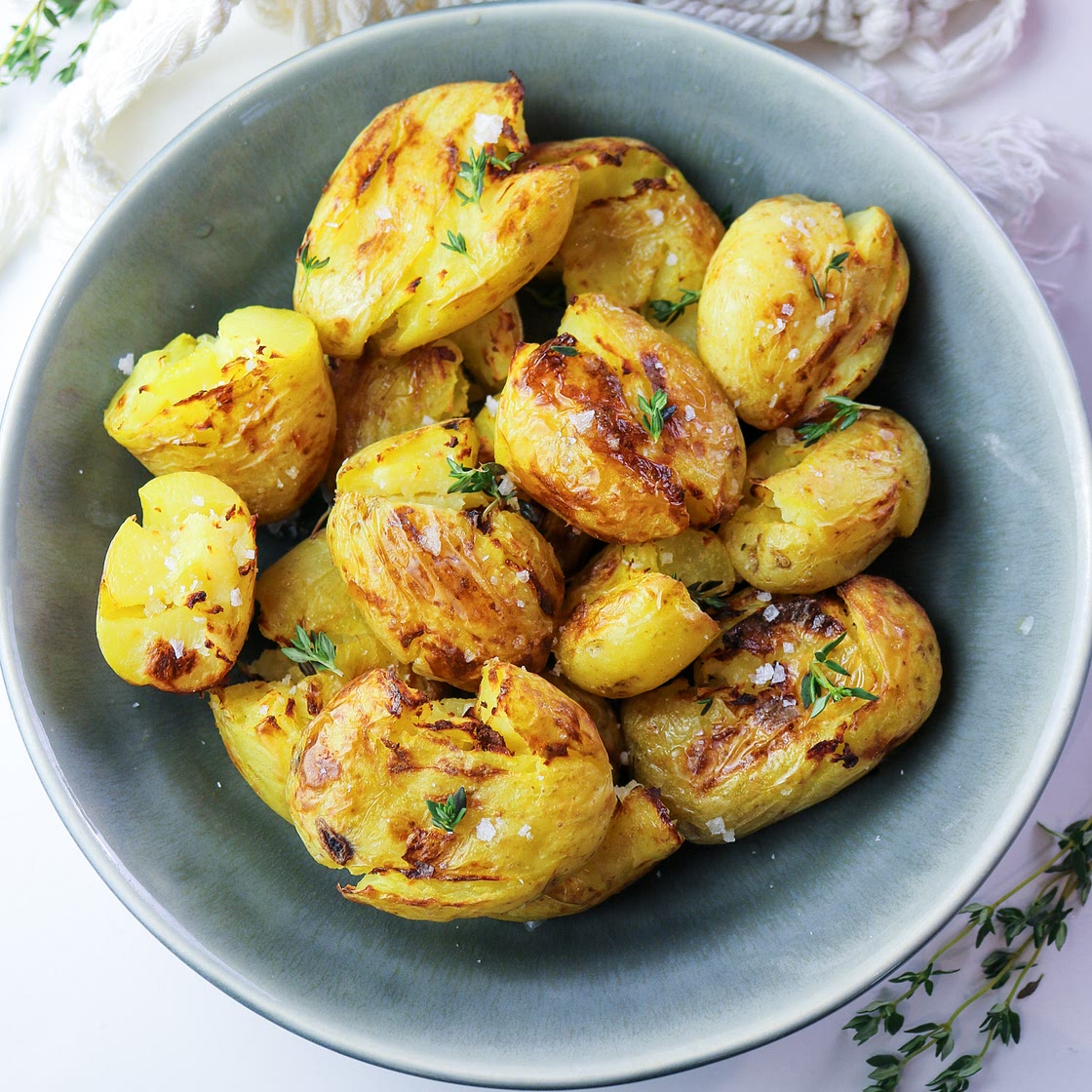 Salt & Vinegar Smashed Potatoes