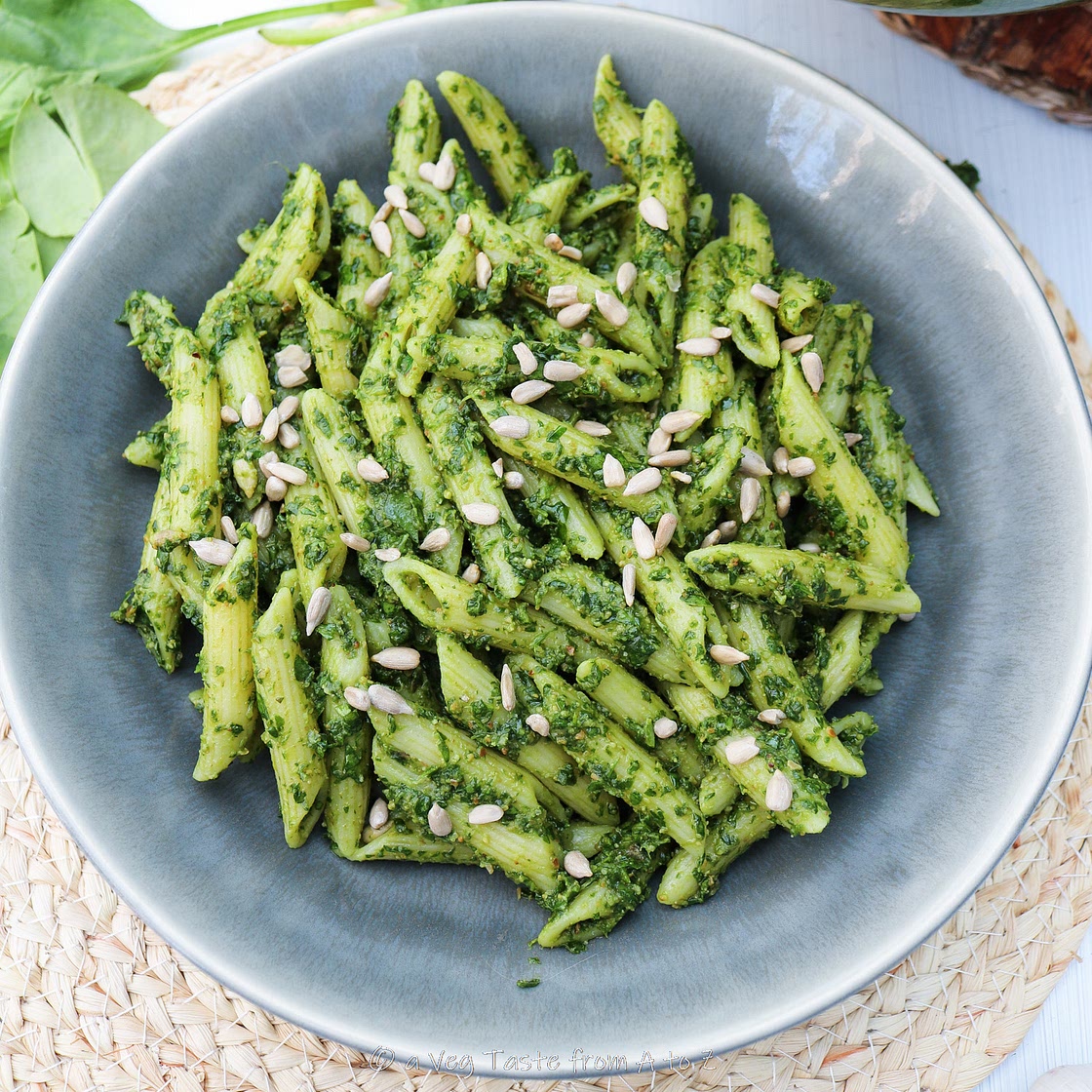 Vegan Spinach Pesto Pasta