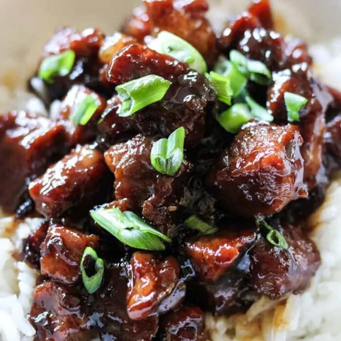 Sweet caramelized pork with rice