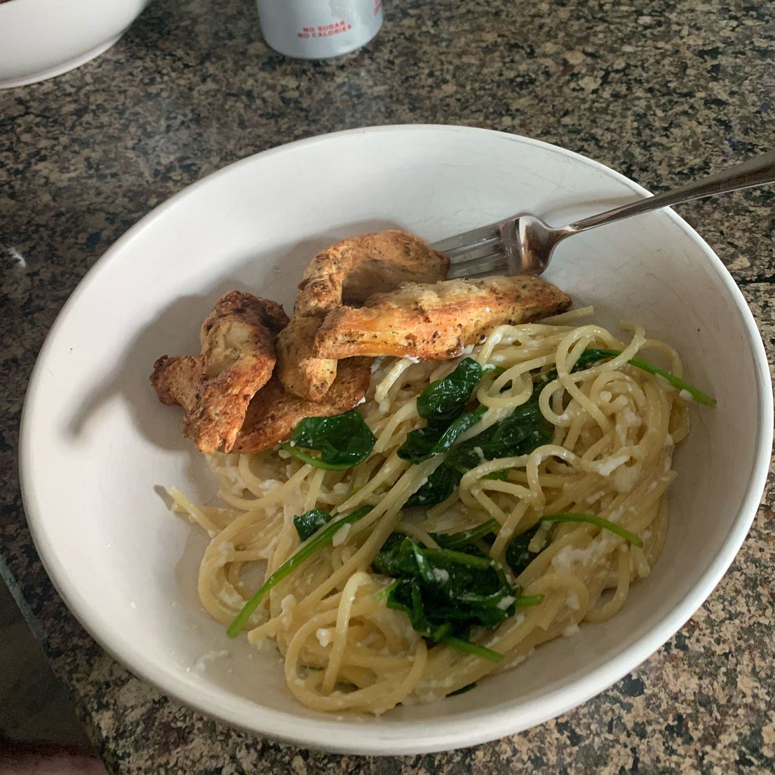 Lemon ricotta pasta & spinach