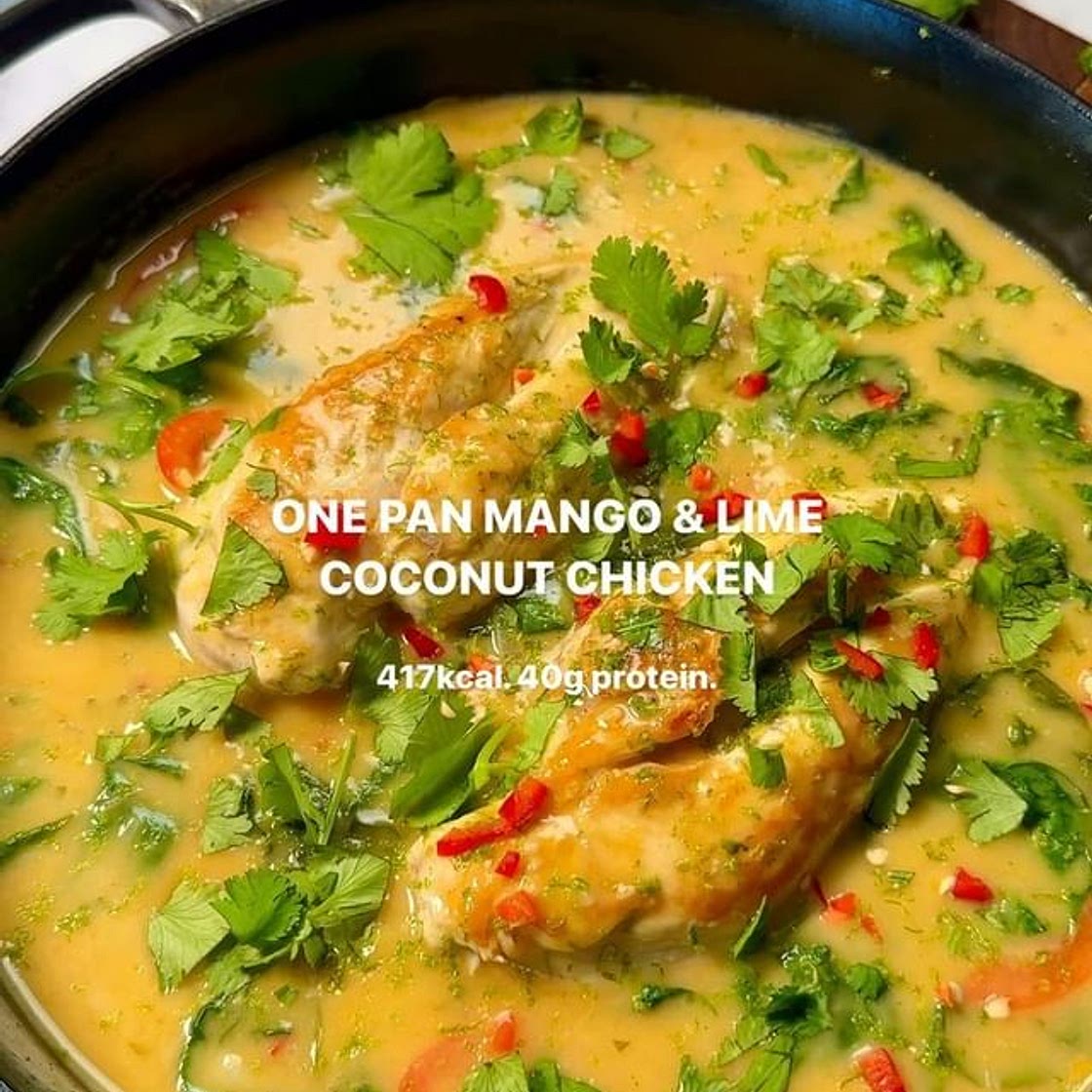 One pan mango and lime coconut chicken