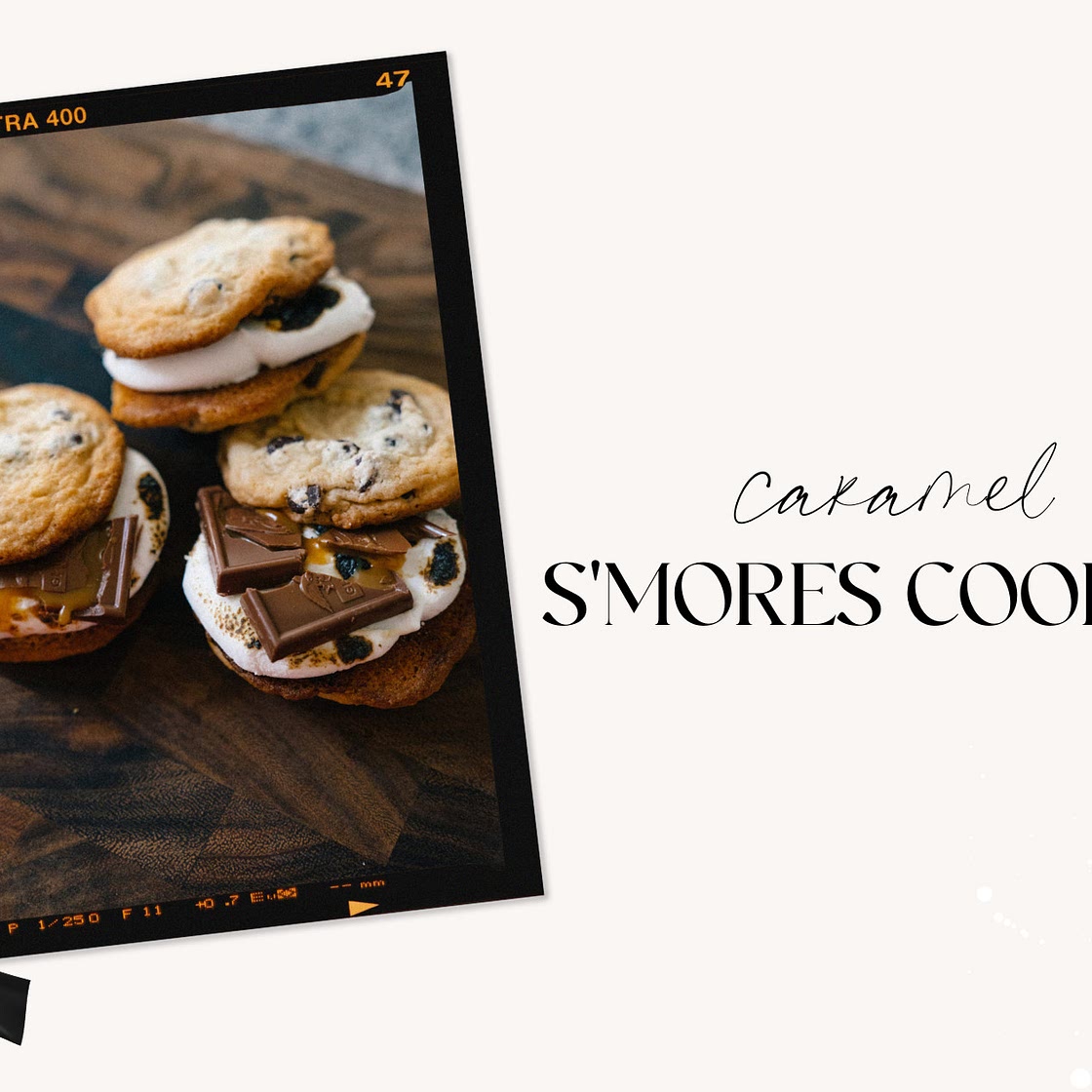 chocolate chip cookie upgrade – caramel s’mores cookies