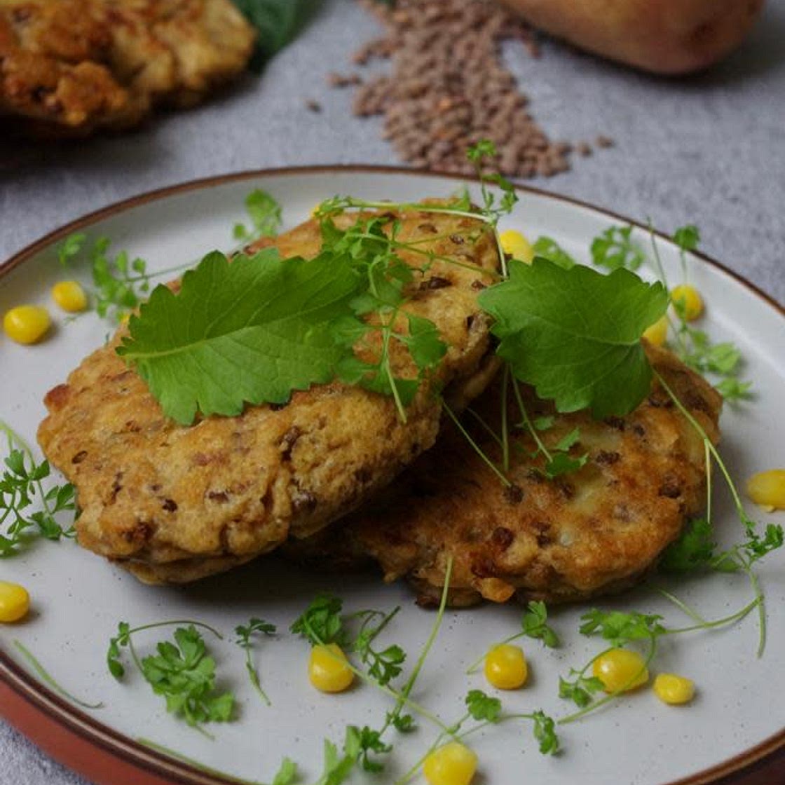 Lentil & potato fritters