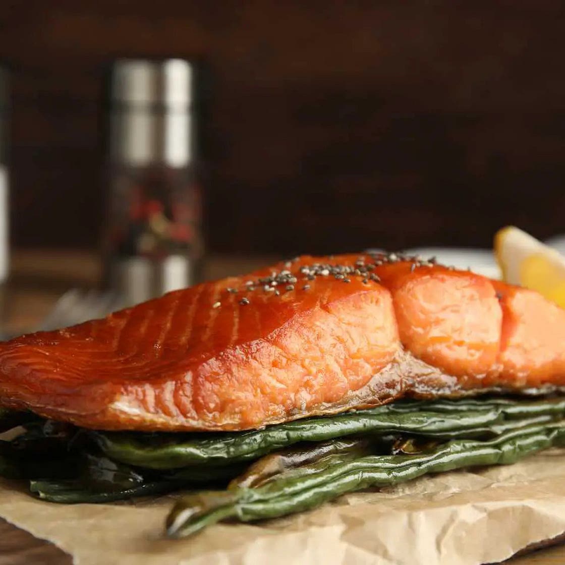 Salmón al ajo en freidora sin aceite