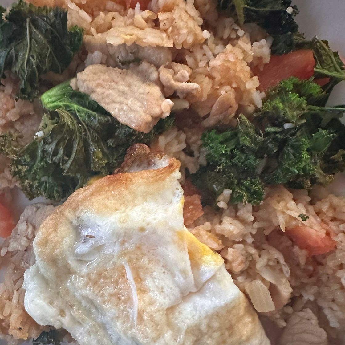 Thai pork fried Rice with fried eggs 