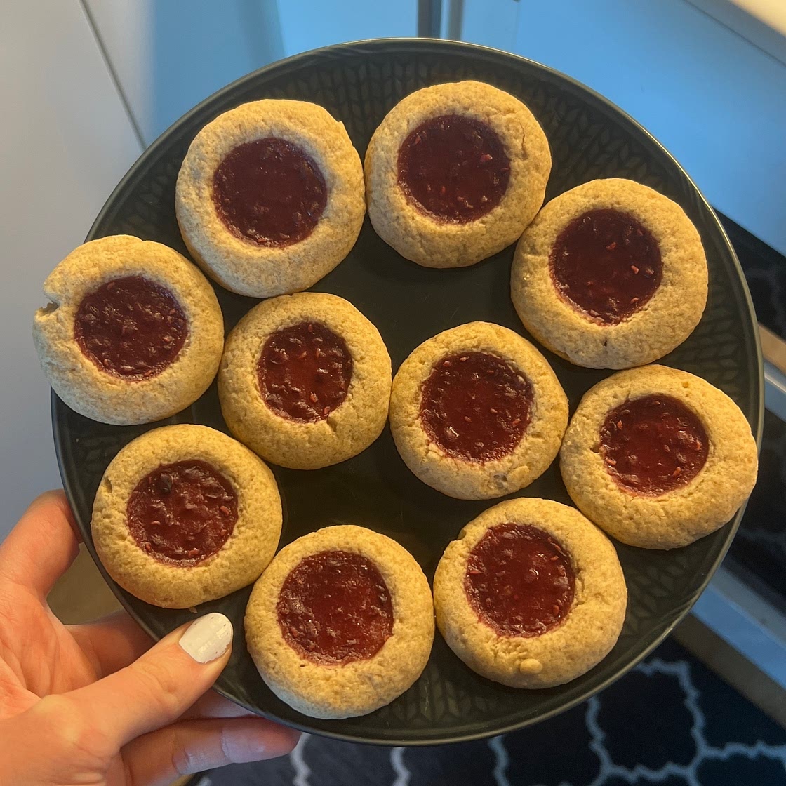 Vegan Thumbprint Cookies with Raspberry Jam