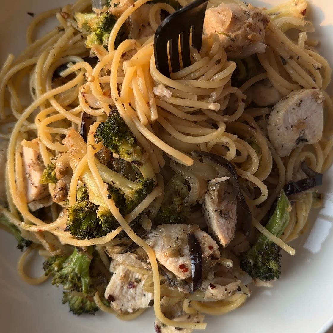 Roasted Vegetable and Chicken Pasta