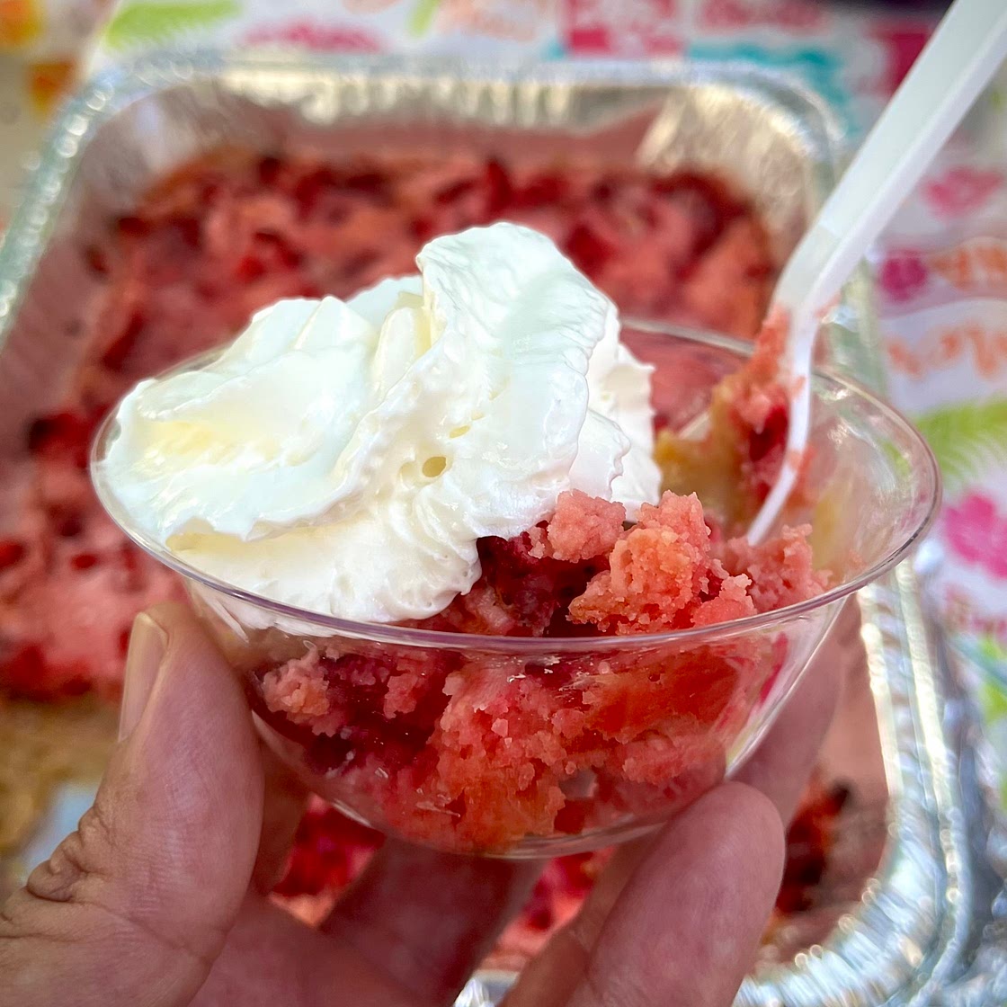 Strawberries and Cream Dump Cake