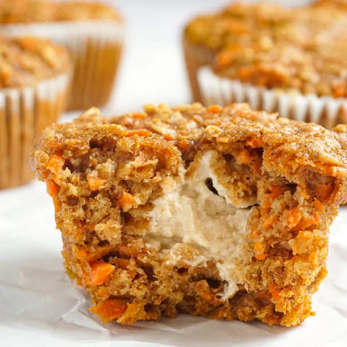 Cream Cheese Filled Carrot Muffins