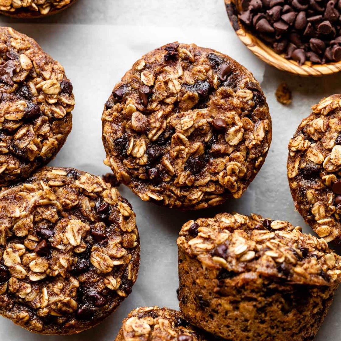 Chocolate Chip Baked Oatmeal Cups (GF)