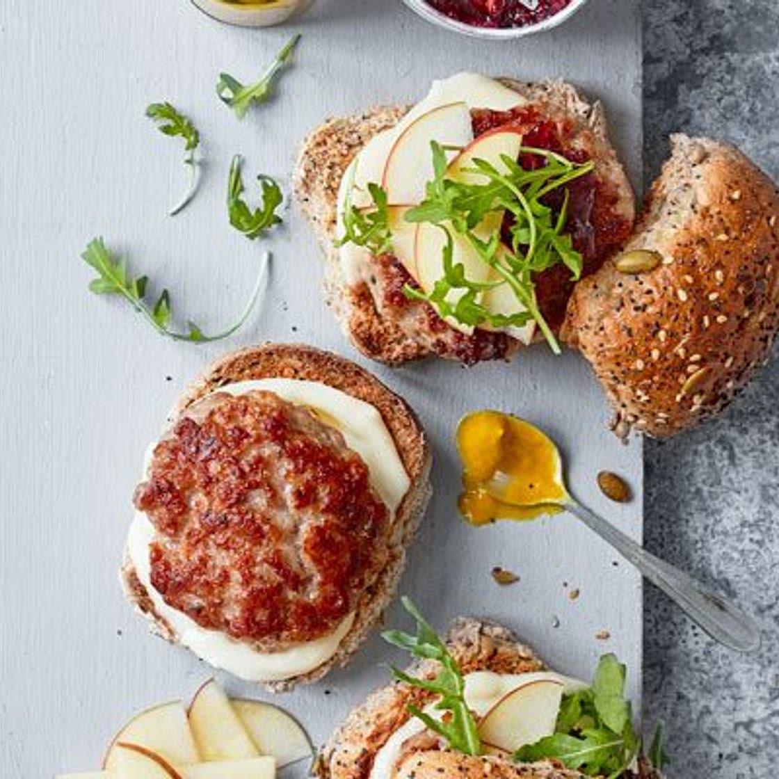 Pork & apple burgers