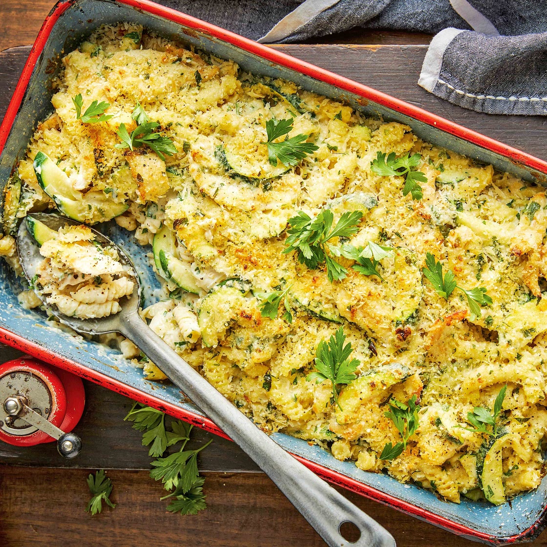 Chicken kiev pasta bake recipe