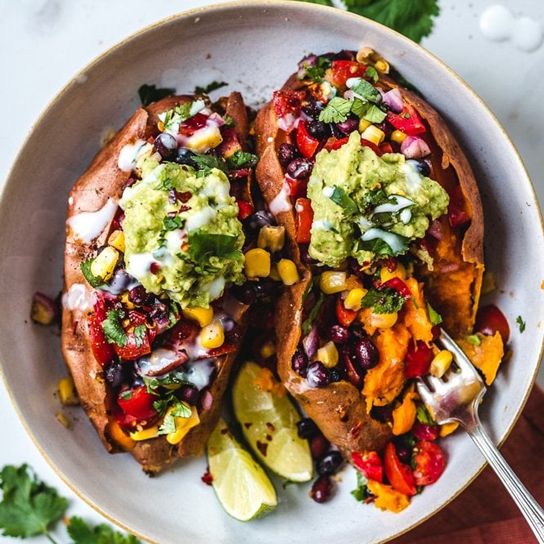Black Bean Stuffed Sweet Potatoes (Vegan)