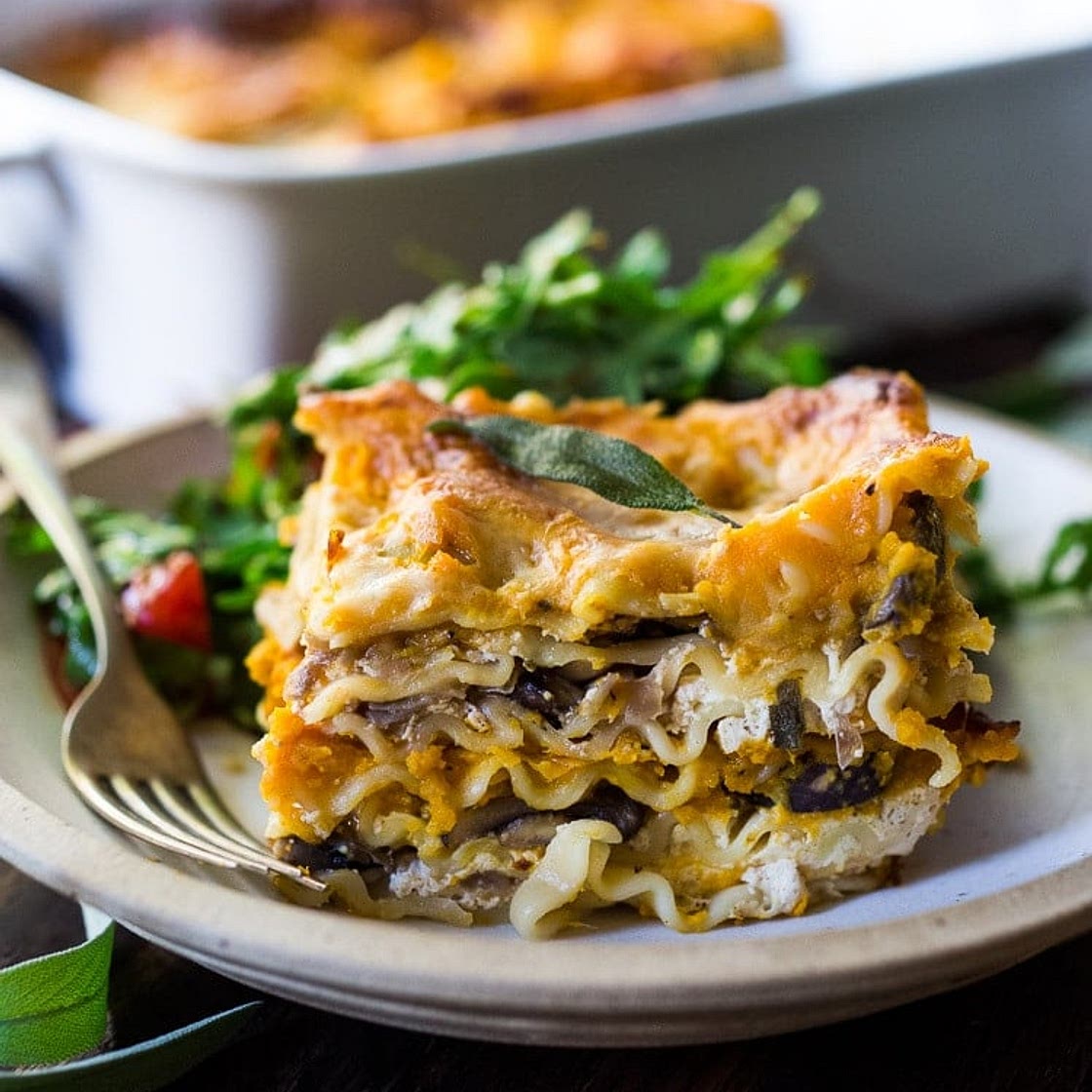 Butternut Lasagna with Mushrooms and Sage
