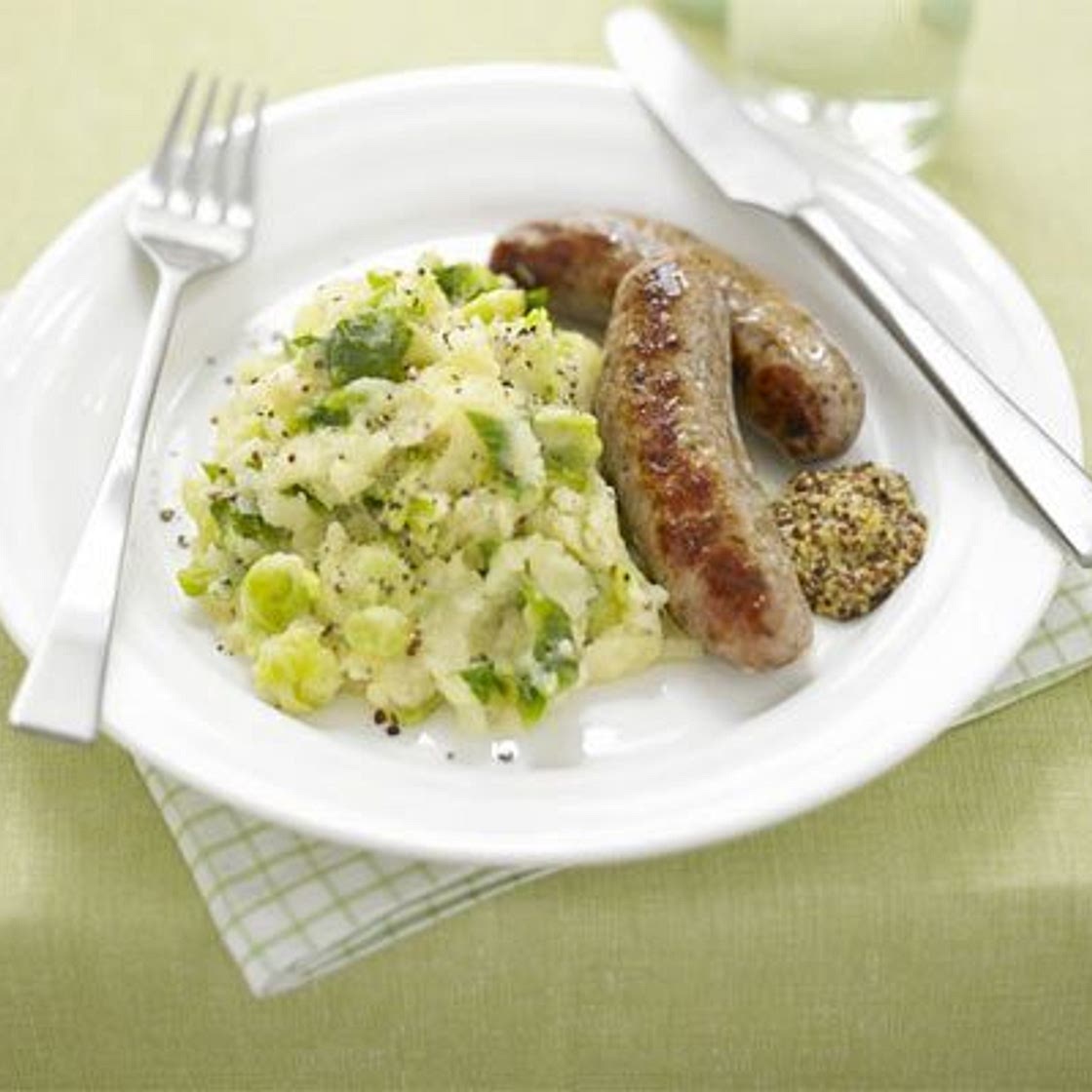 Sausages with winter veg mash