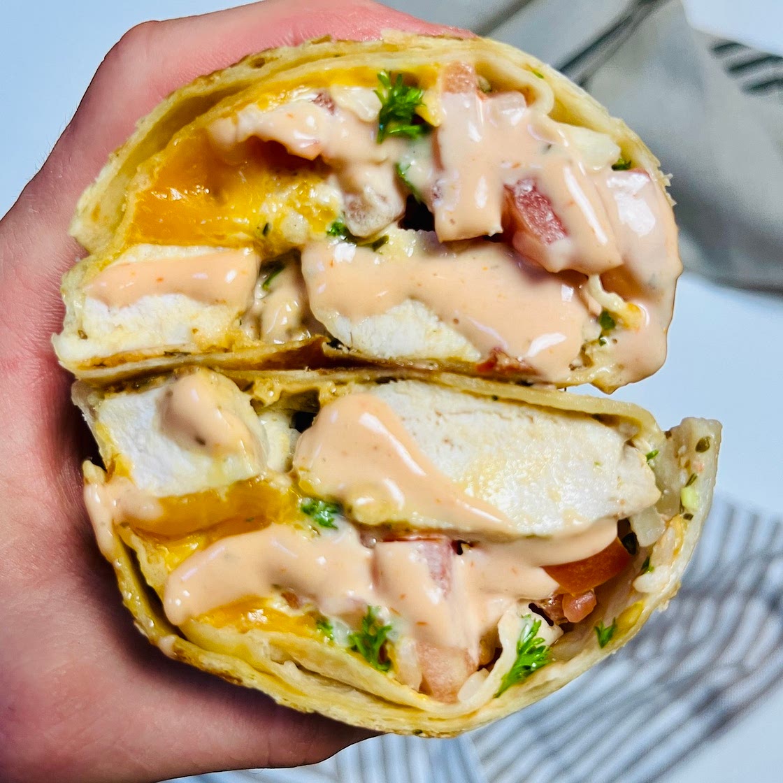 Chicken Burritos with French Fries