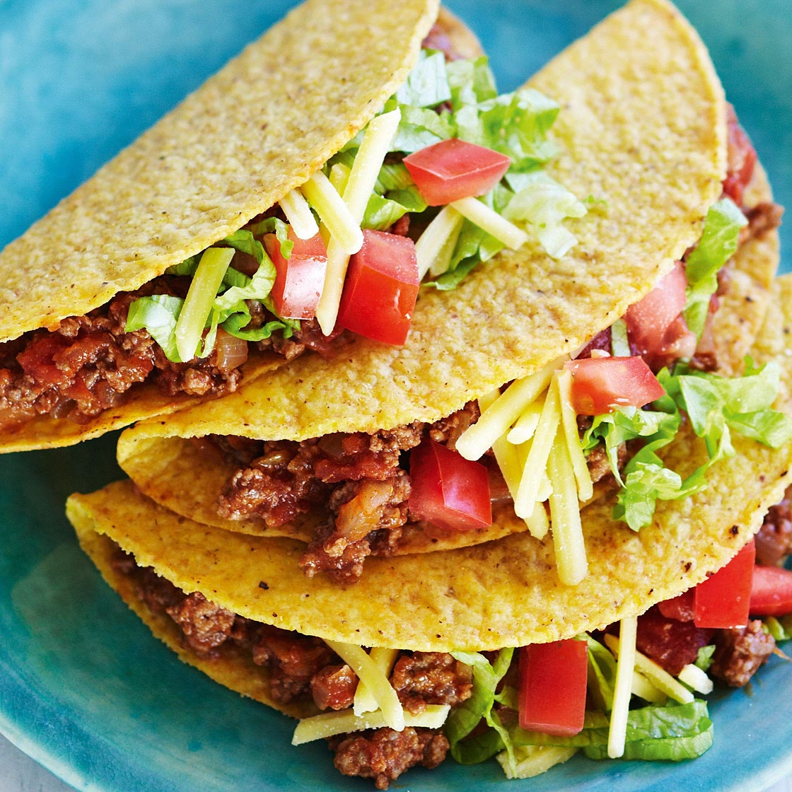 Aussie-style beef and salad tacos