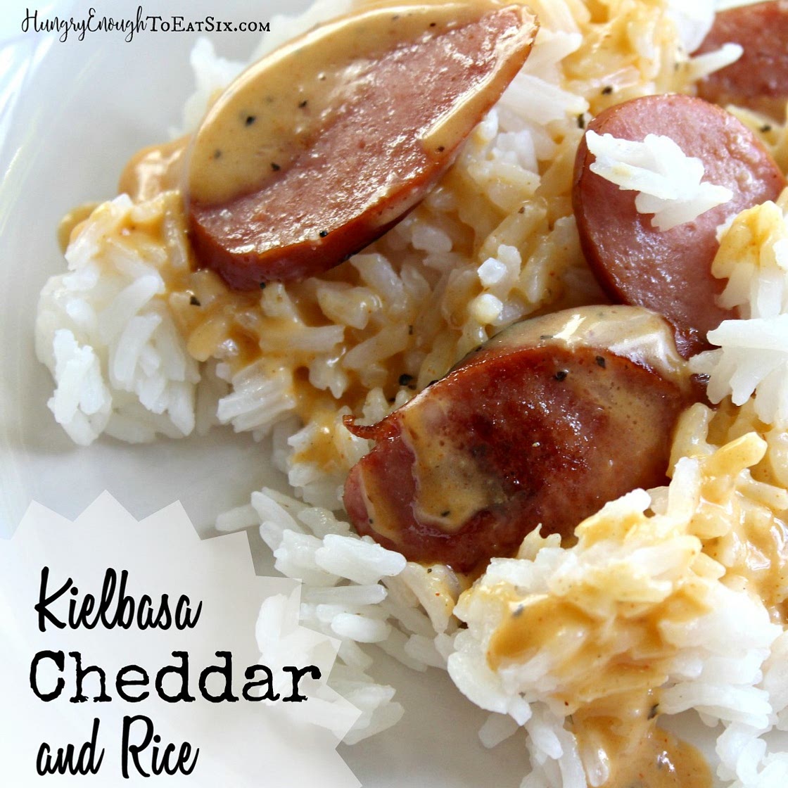 Cheesy Cheddar Kielbasa Rice
