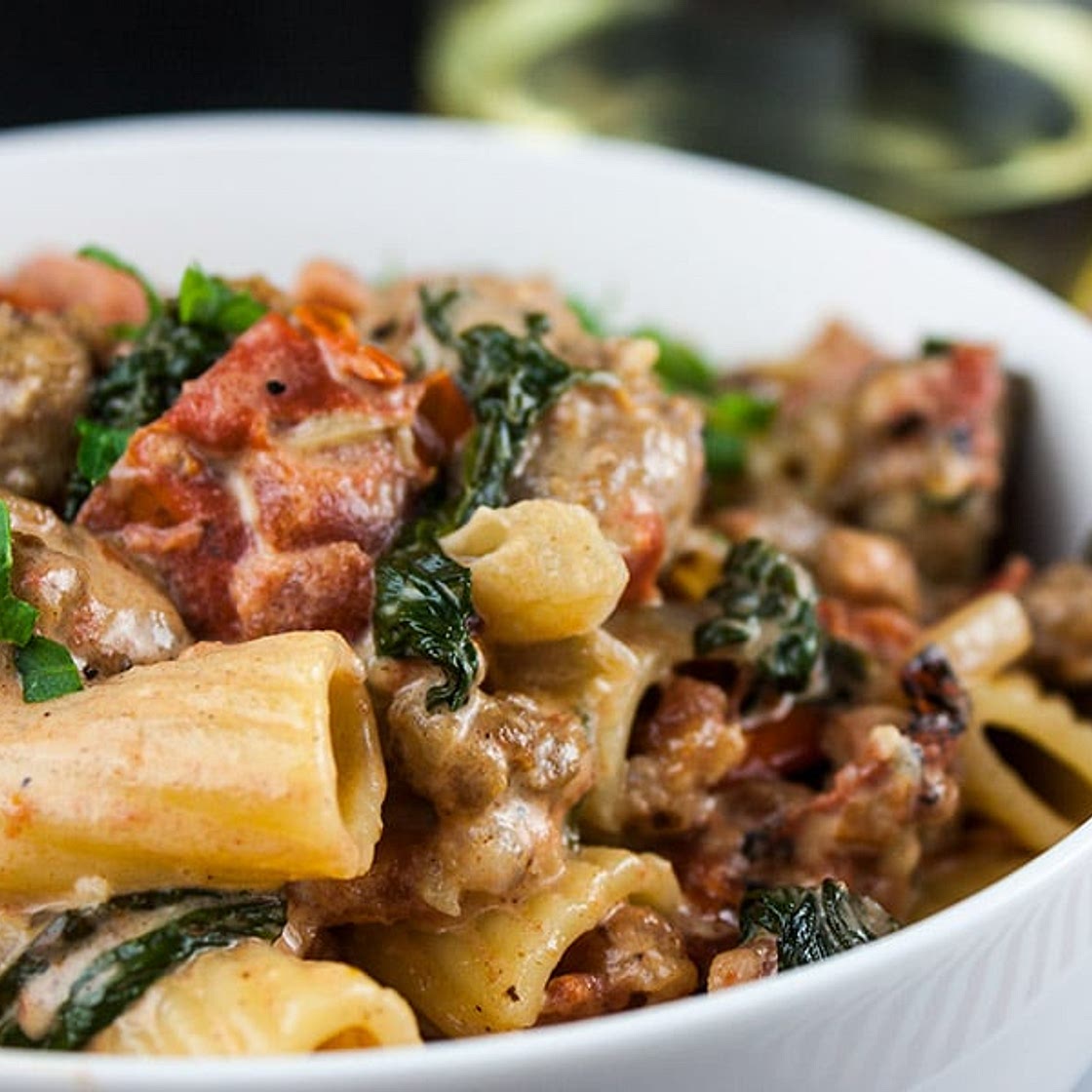 Italian Sausage Rigatoni with Spicy Tomato Cream Sauce Recipe