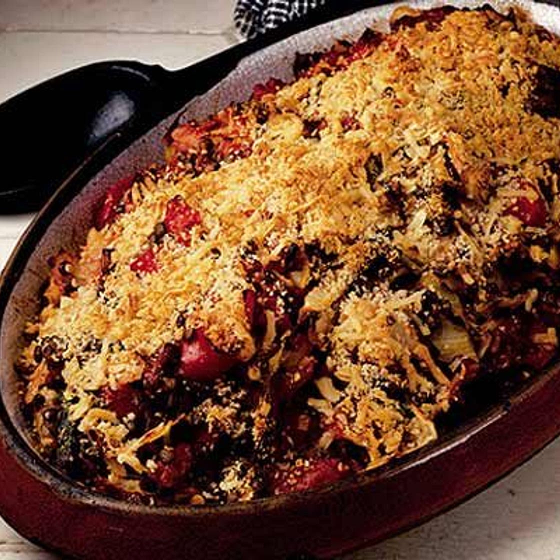 Gratin of white cabbage & lentils in a Provençal sauce