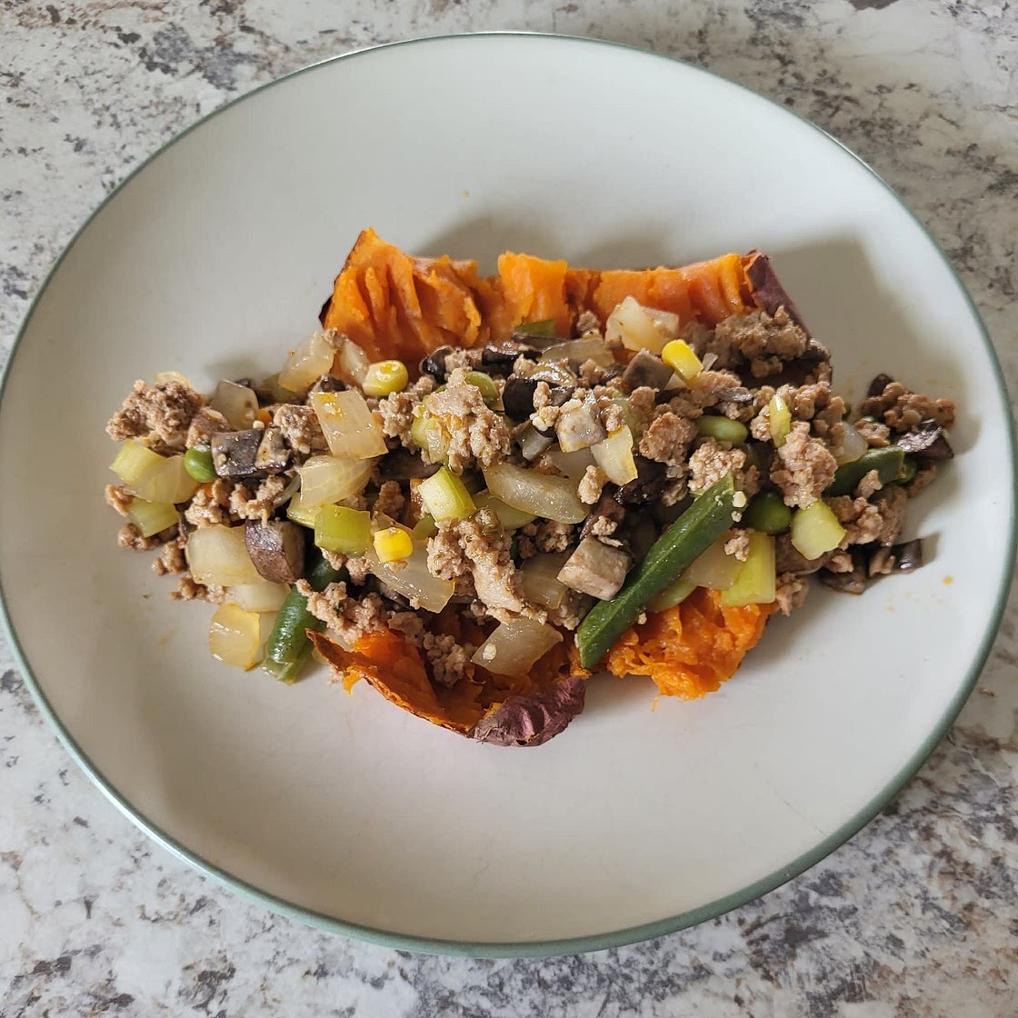 Turkey Shepherd's Pie Loaded Sweet Potato