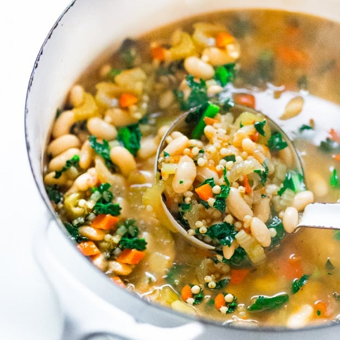 Cannellini Bean Stew with kale and Sorghum