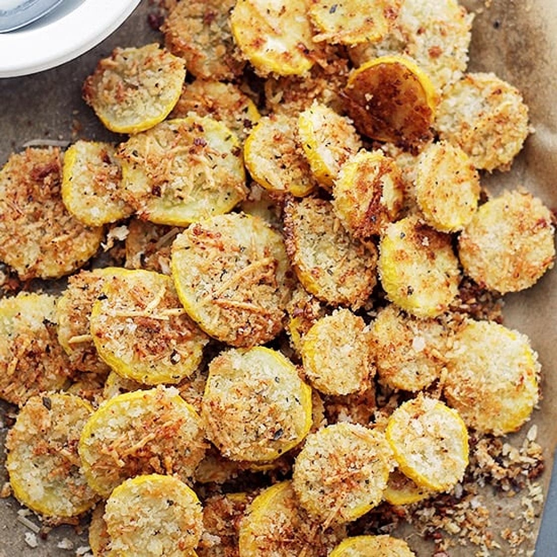 Garlic Parmesan Yellow Squash Chips