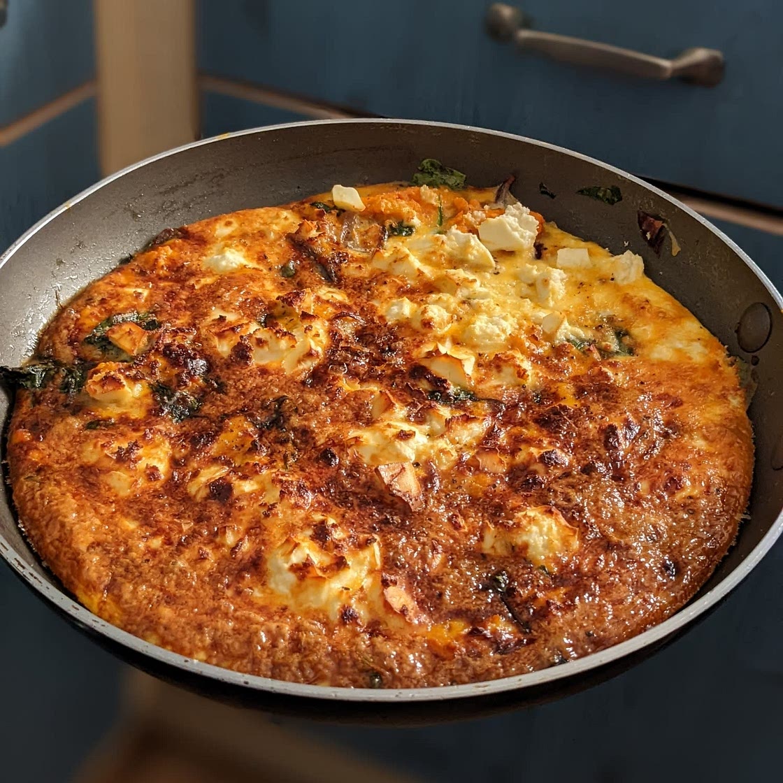 Sweet potato, spinach & feta tortilla