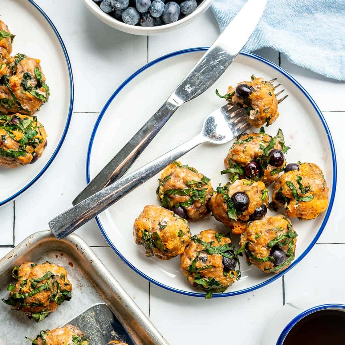 Blueberry Sweet Potato Breakfast Meatballs
