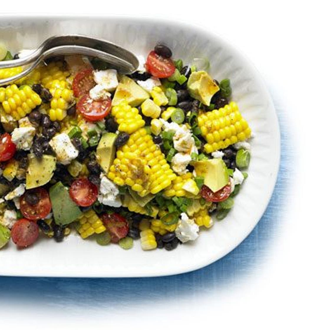 Spicy corn, black bean & feta salad