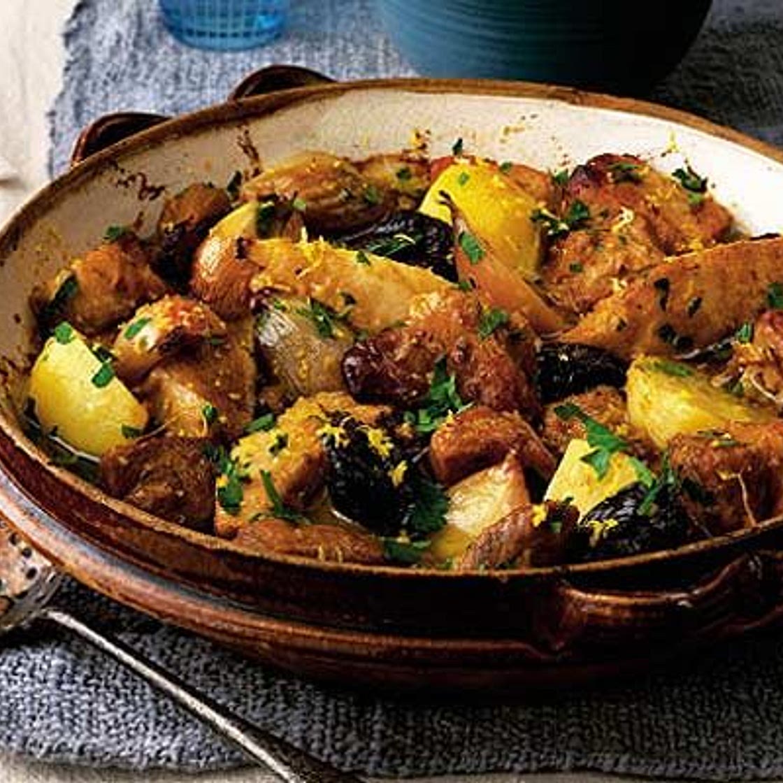 Pork with pears, prunes & verjuice