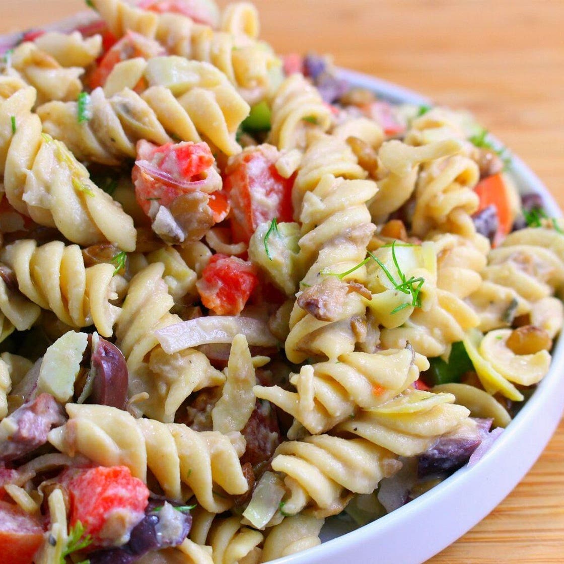 Greek Lentil Pasta Salad