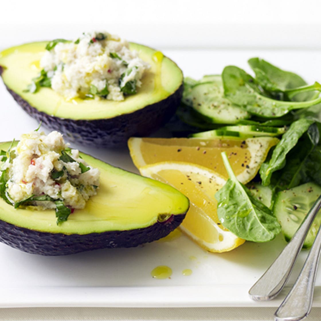 Coconut-crab stuffed avocado