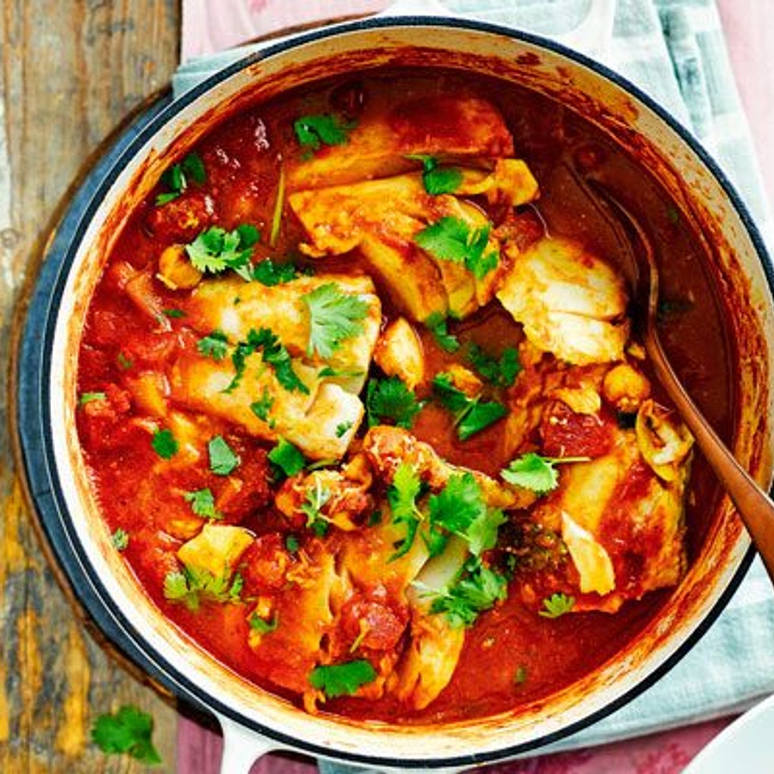 Curried cod