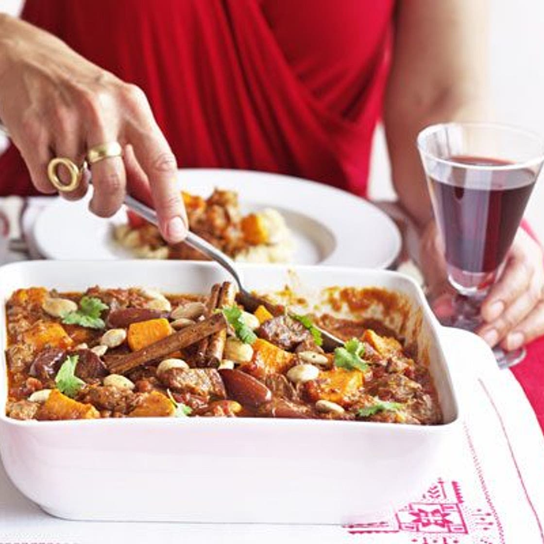 Lamb tagine with dates & sweet potatoes