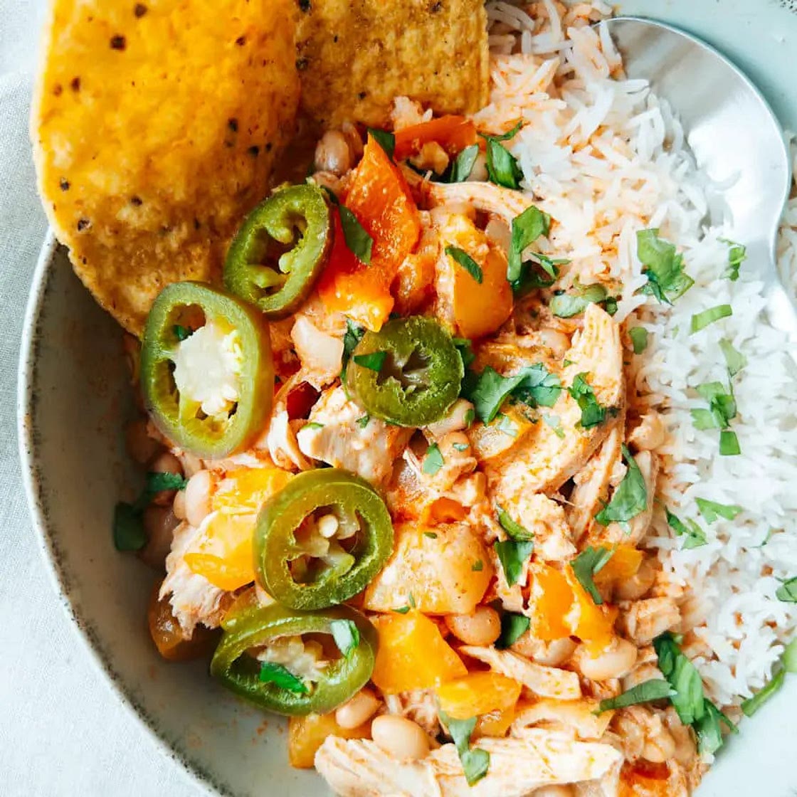 WHITE CHILLI CHICKEN (Stove, Slow Cooker + Instant Pot)