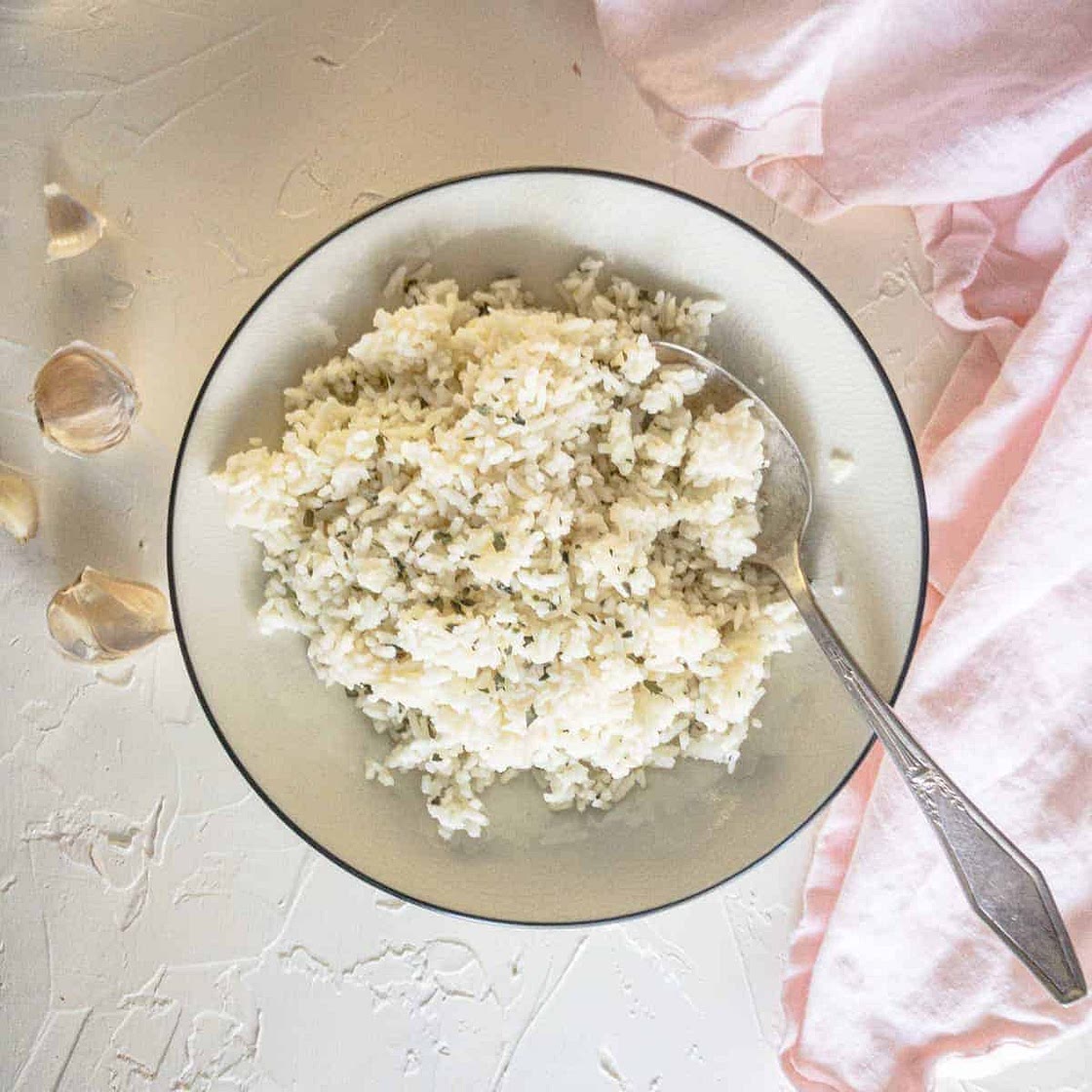 Slow Cooker Garlic Butter Rice