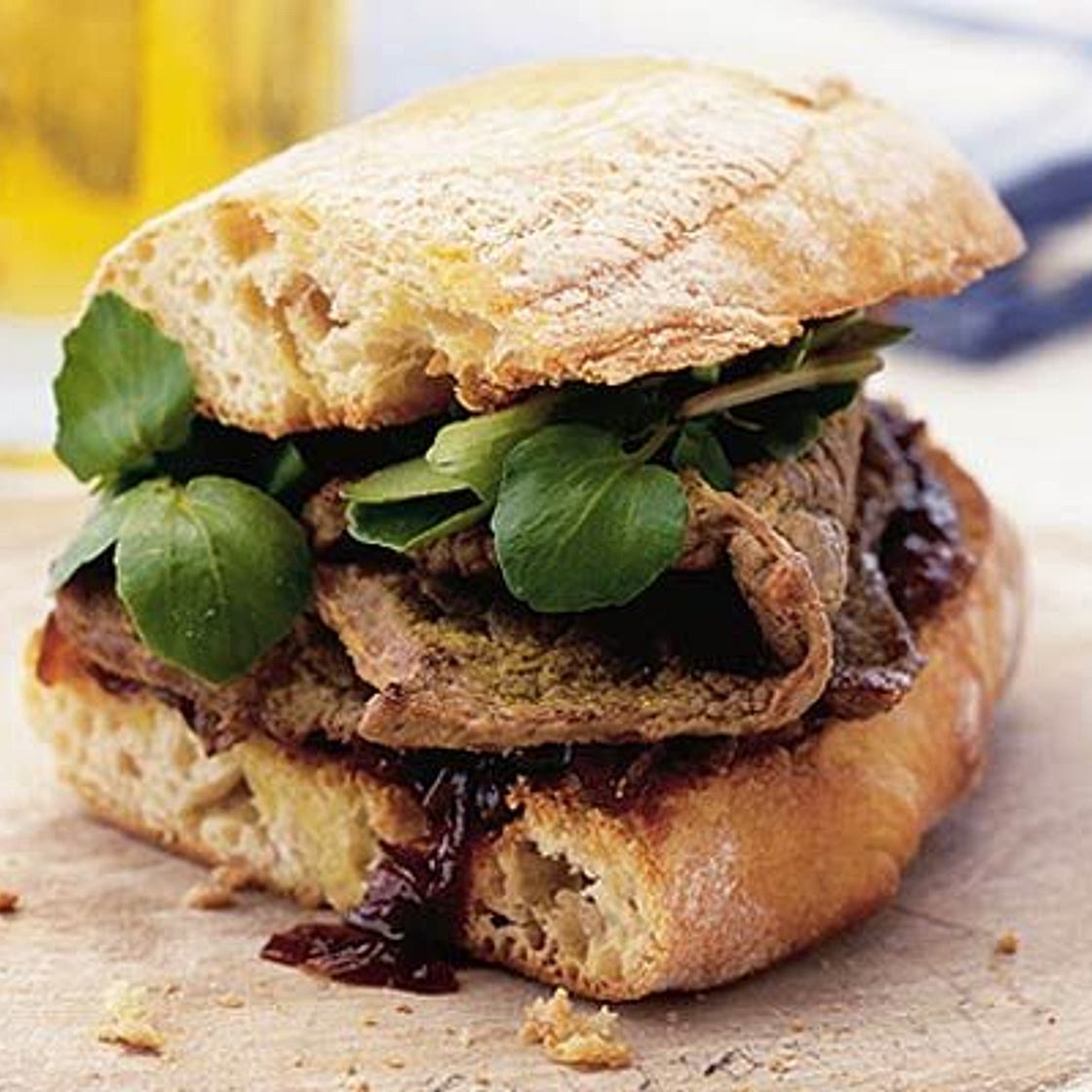Steak & caramelised onion sandwich